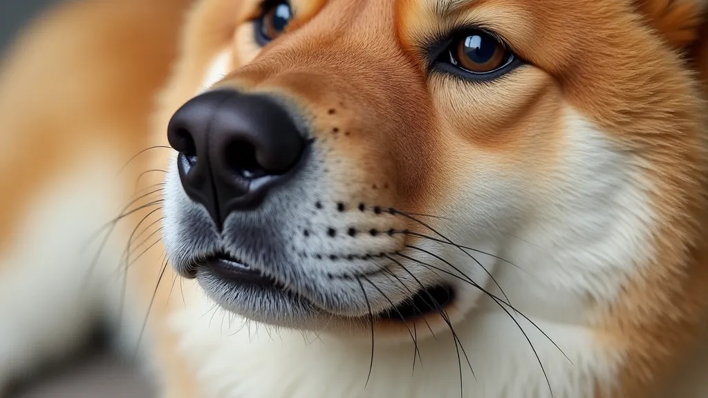 Close up of an Akita's coat