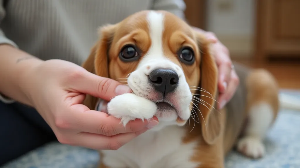 Cleaning a Beagle's ear
