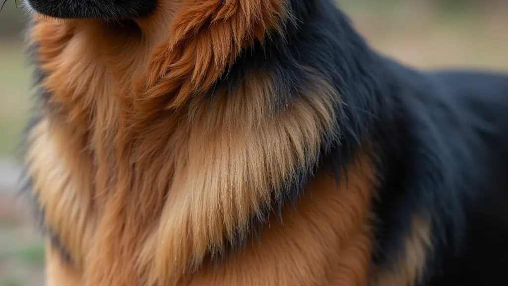 German Shepherd's double coat showing undercoat and outercoat