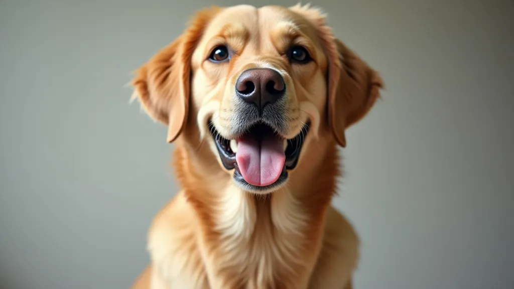 Groomed Labrador looking happy