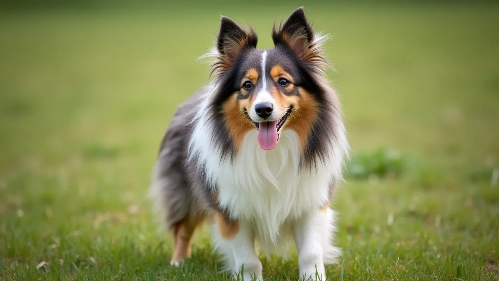 Happy Sheltie in a field