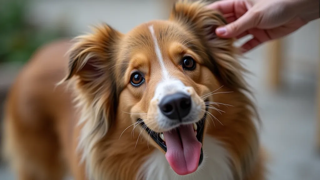 Grooming a Sheltie's face