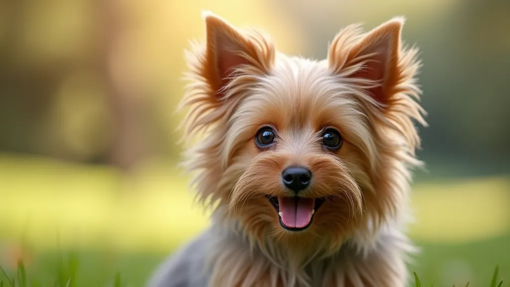 Yorkie puppy with long coat